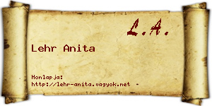 Lehr Anita névjegykártya
